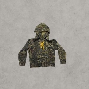 Browning Jr Youth Large Camo Hoodie Mossy Oak Break-Up Infinity Yellow Buckmark